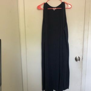 Midi length dark blue duster